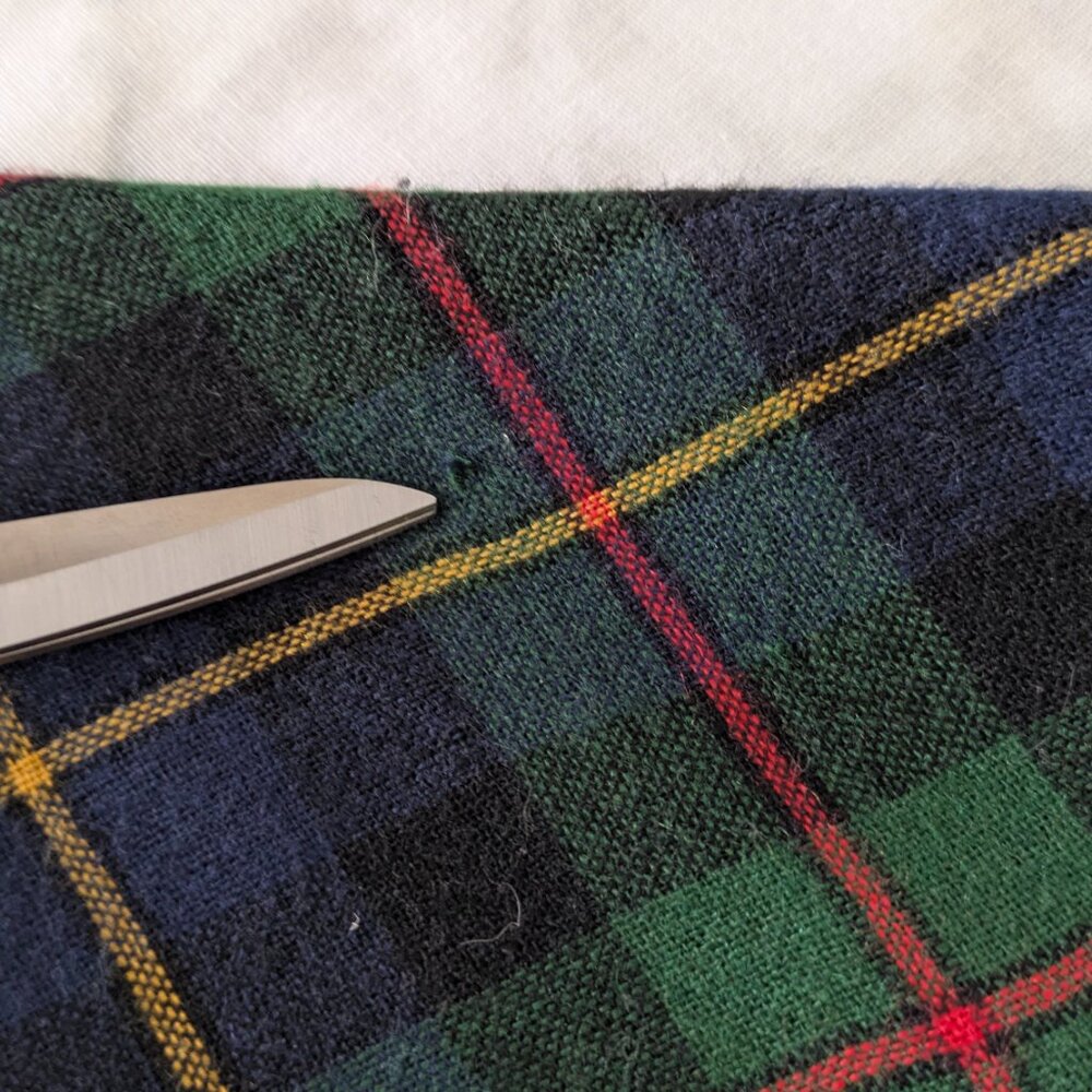 87 Vintage High waisted stripe skirt wool and polyester - Picture 6 of 11